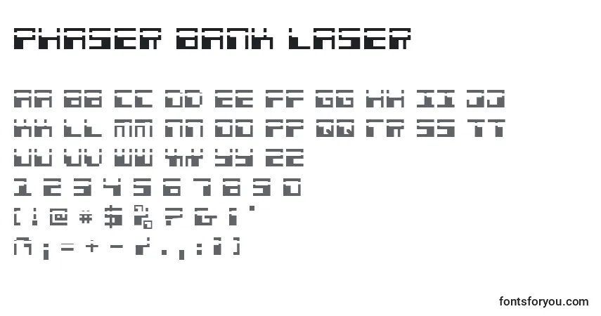 Шрифт Phaser Bank Laser – алфавит, цифры, специальные символы