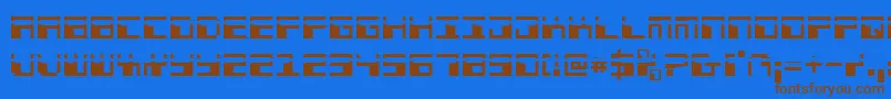 Phaser Bank Laser Font – Brown Fonts on Blue Background