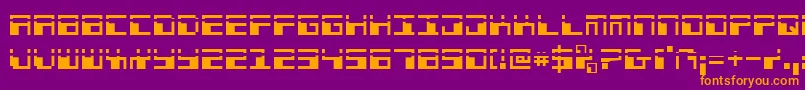 Phaser Bank Laser Font – Orange Fonts on Purple Background