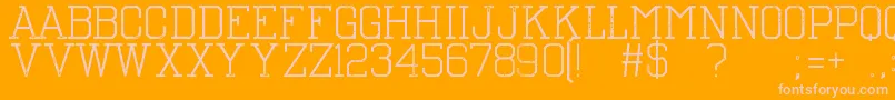 TheNest-fontti – vaaleanpunaiset fontit oranssilla taustalla