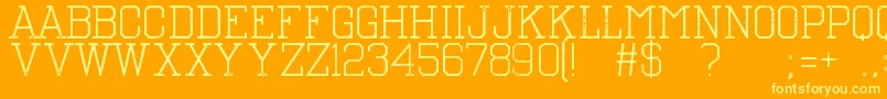 Fonte TheNest – fontes amarelas em um fundo laranja