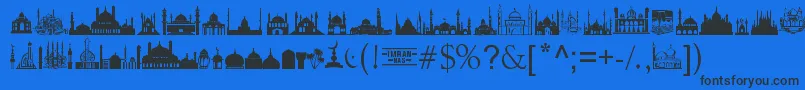 MasjidAlImran Font – Black Fonts on Blue Background