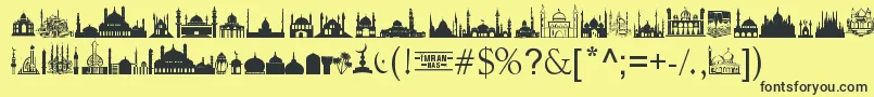 MasjidAlImran Font – Black Fonts on Yellow Background