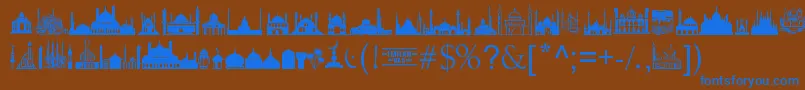 MasjidAlImran Font – Blue Fonts on Brown Background