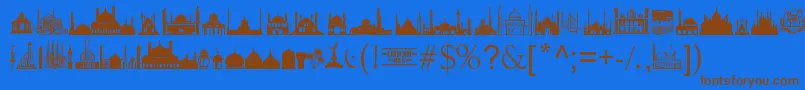 MasjidAlImran Font – Brown Fonts on Blue Background