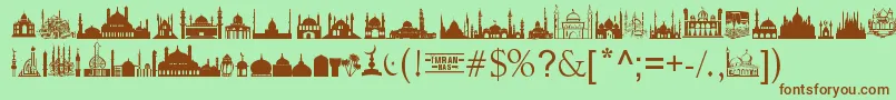 MasjidAlImran Font – Brown Fonts on Green Background