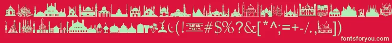 MasjidAlImran Font – Green Fonts on Red Background