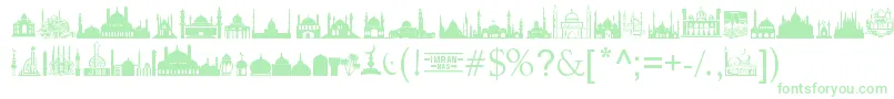 MasjidAlImran-Schriftart – Grüne Schriften auf weißem Hintergrund