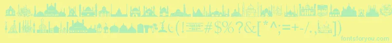 MasjidAlImran Font – Green Fonts on Yellow Background