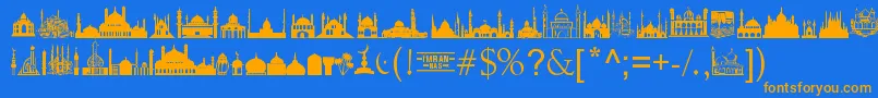MasjidAlImran Font – Orange Fonts on Blue Background