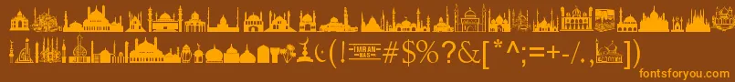 MasjidAlImran Font – Orange Fonts on Brown Background