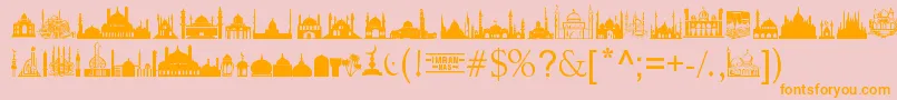 Шрифт MasjidAlImran – оранжевые шрифты на розовом фоне