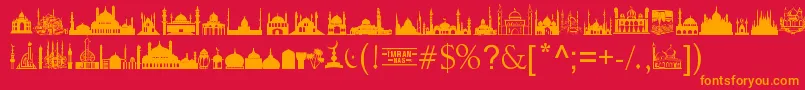 MasjidAlImran Font – Orange Fonts on Red Background