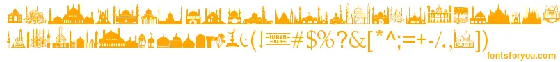 MasjidAlImran Font – Orange Fonts on White Background