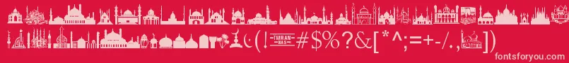 MasjidAlImran Font – Pink Fonts on Red Background