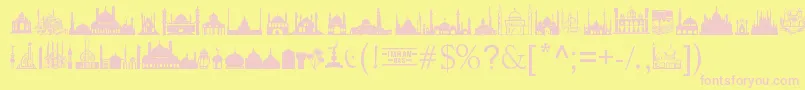 MasjidAlImran Font – Pink Fonts on Yellow Background