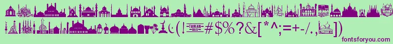 MasjidAlImran Font – Purple Fonts on Green Background