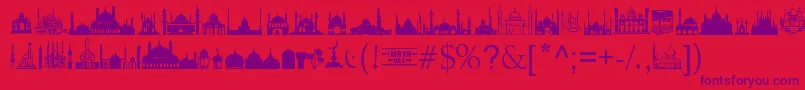 MasjidAlImran Font – Purple Fonts on Red Background