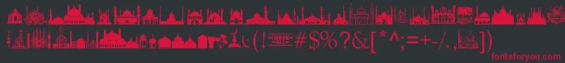 MasjidAlImran Font – Red Fonts on Black Background