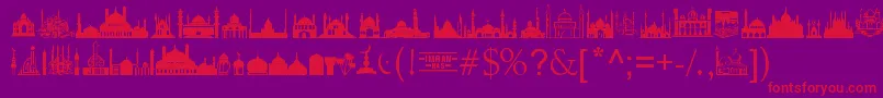 MasjidAlImran Font – Red Fonts on Purple Background