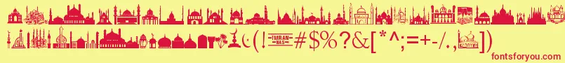 MasjidAlImran Font – Red Fonts on Yellow Background