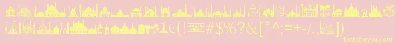 MasjidAlImran Font – Yellow Fonts on Pink Background