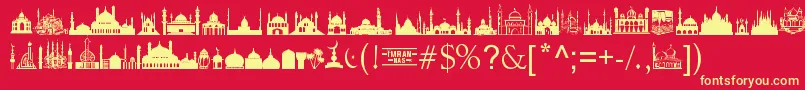 MasjidAlImran Font – Yellow Fonts on Red Background