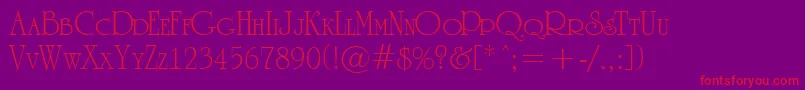 ARomanuscps Font – Red Fonts on Purple Background