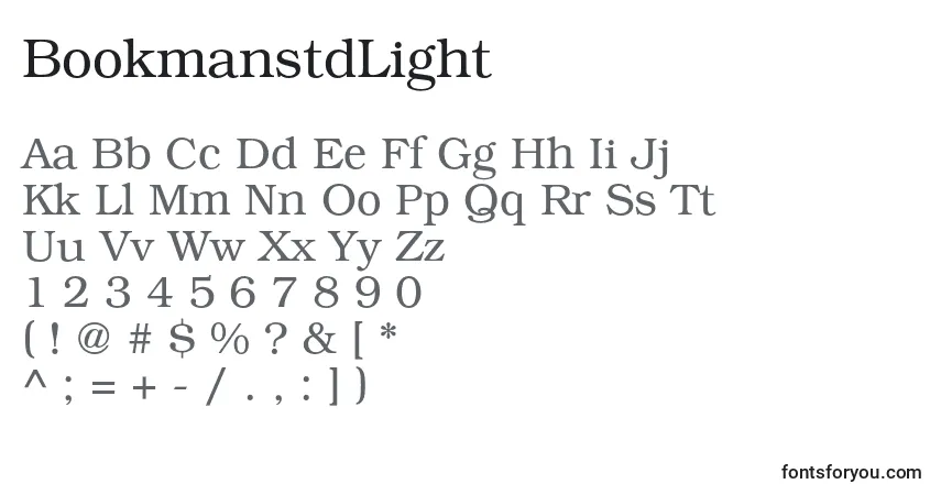 Шрифт BookmanstdLight – алфавит, цифры, специальные символы