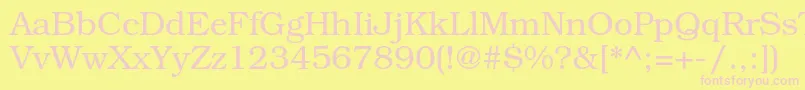BookmanstdLight Font – Pink Fonts on Yellow Background