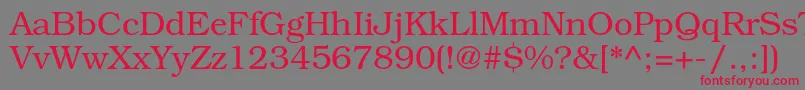 BookmanstdLight-Schriftart – Rote Schriften auf grauem Hintergrund