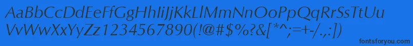 OptimumRomanItalic Font – Black Fonts on Blue Background