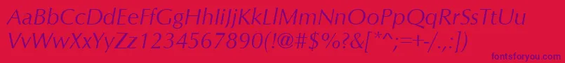 OptimumRomanItalic Font – Purple Fonts on Red Background