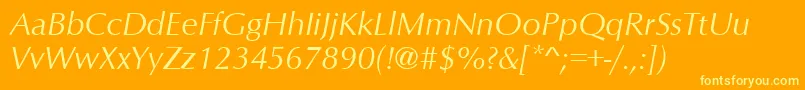 OptimumRomanItalic Font – Yellow Fonts on Orange Background