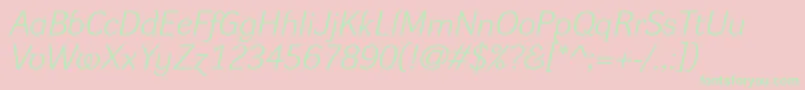 DynagroteskleItalic Font – Green Fonts on Pink Background