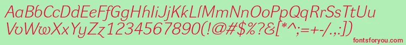 DynagroteskleItalic Font – Red Fonts on Green Background