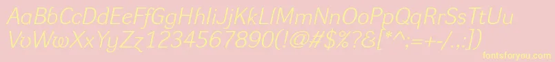 DynagroteskleItalic Font – Yellow Fonts on Pink Background