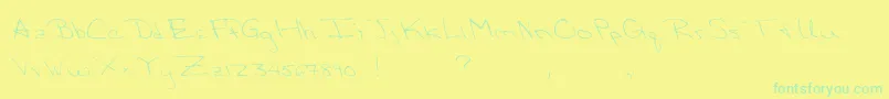 VictoriasSecre Font – Green Fonts on Yellow Background