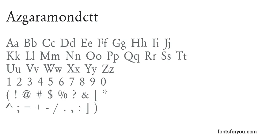 Czcionka Azgaramondctt – alfabet, cyfry, specjalne znaki