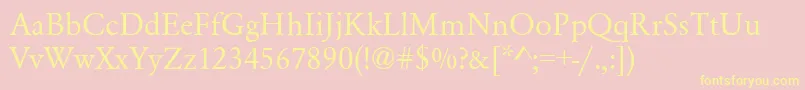Azgaramondctt Font – Yellow Fonts on Pink Background