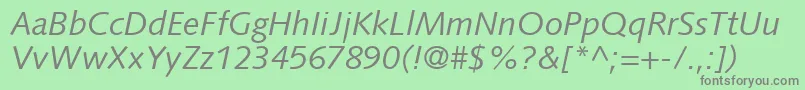 FacileSsiItalic-Schriftart – Graue Schriften auf grünem Hintergrund