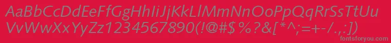 FacileSsiItalic Font – Gray Fonts on Red Background