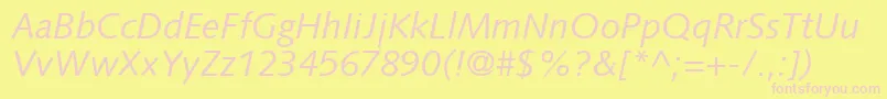FacileSsiItalic Font – Pink Fonts on Yellow Background