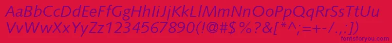 FacileSsiItalic-Schriftart – Violette Schriften auf rotem Hintergrund