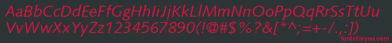 フォントFacileSsiItalic – 黒い背景に赤い文字