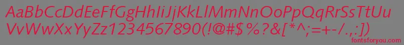 FacileSsiItalic Font – Red Fonts on Gray Background