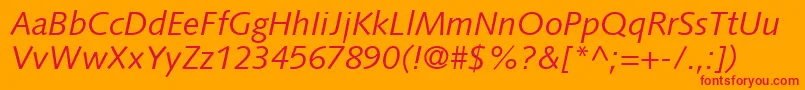 FacileSsiItalic Font – Red Fonts on Orange Background