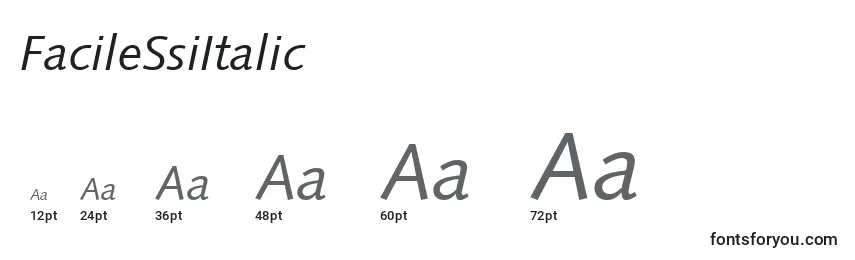 Размеры шрифта FacileSsiItalic