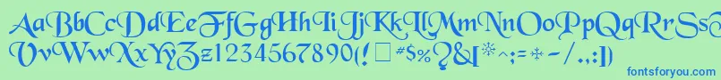 TenaceSsi Font – Blue Fonts on Green Background