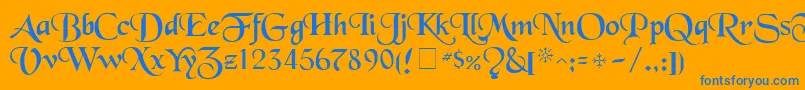 TenaceSsi Font – Blue Fonts on Orange Background